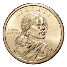 Монета 1 доллар 2009 года Сакагавея Индианка, выращивающая тыкву, кукурузу, фасоль D (реверс)