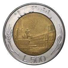Монета 500 лир 1984 года (аверс)