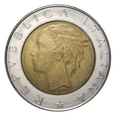 Монета 500 лир 1985 года (реверс)