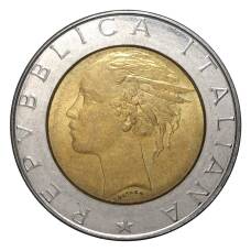 Монета 500 лир 1986 года (реверс)