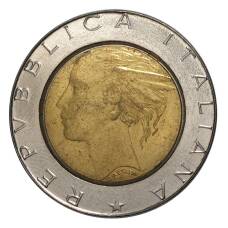 Монета 500 лир 1989 года (реверс)