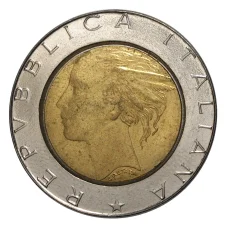 Монета 500 лир 1989 года (реверс)