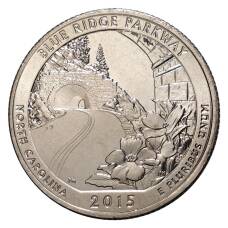 Монета 25 центов 2015 года P №28 Национальные парки - Автомагистраль Блу-Ридж (аверс)