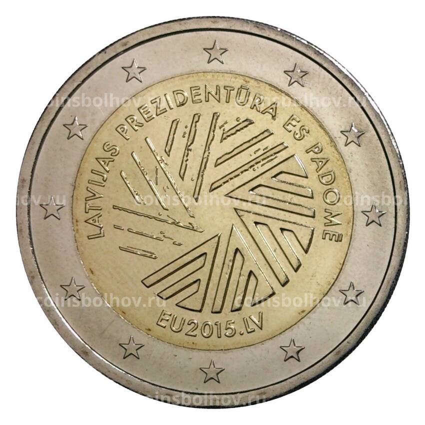 Монета 2 евро 2015 года Председательство Латвии в Евросоюзе