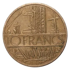 Монета 10 франков 1980 года Франция (реверс)