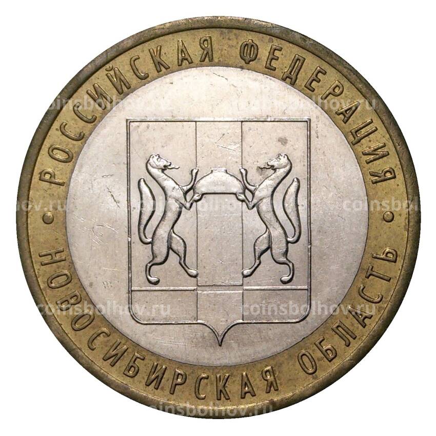 Монета 10 рублей 2007 года ММД Российская Федерация — Новосибирская область (из оборота)