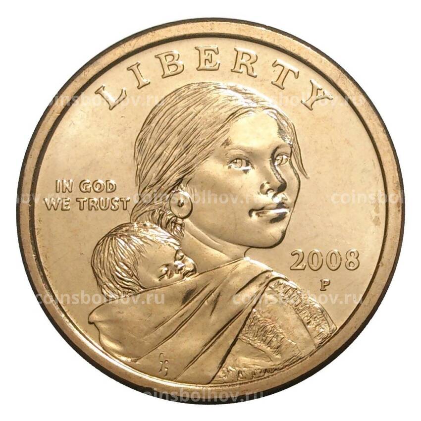 Монета 1 доллар 2008 года Сакагавея «Парящий Орёл» P