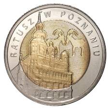 Монета 5 злотых 2015 года Ратуша в Познане (аверс)