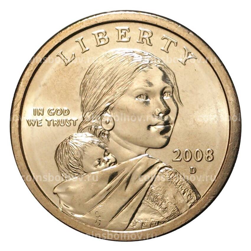 Монета 1 доллар 2008 года Сакагавея «Парящий Орёл» D