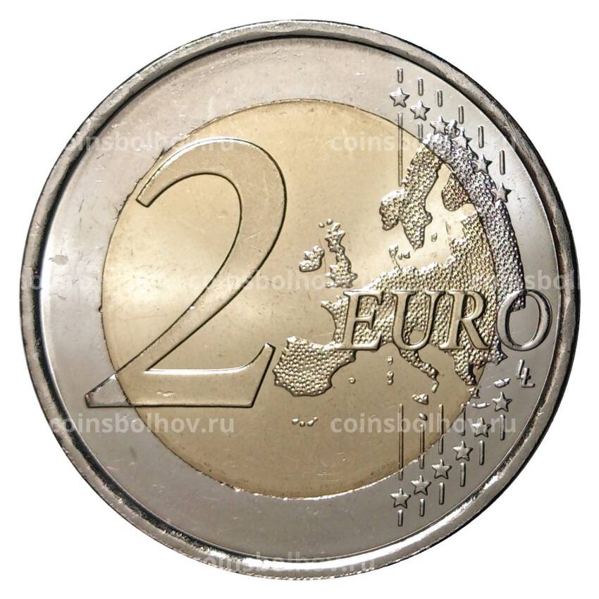 Монета 2 евро 2015 года 30 лет флагу ЕС - Испания (вид 2)