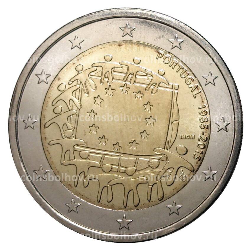 Монета 2 евро 2015 года 30 лет флагу ЕС - Португалия