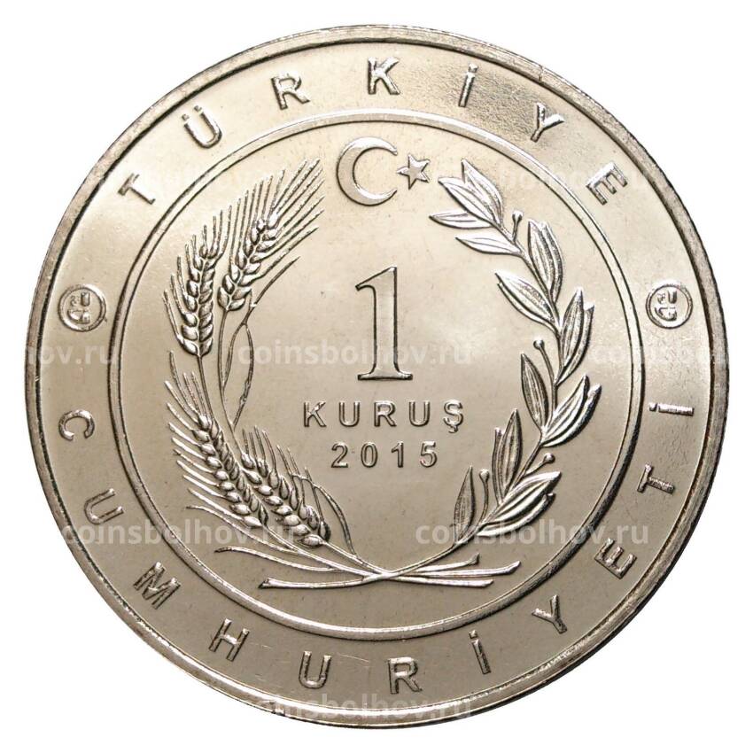 Монета 1 куруш 2015 года Великие Турецкие Империи - Тюркский каганат (вид 2)