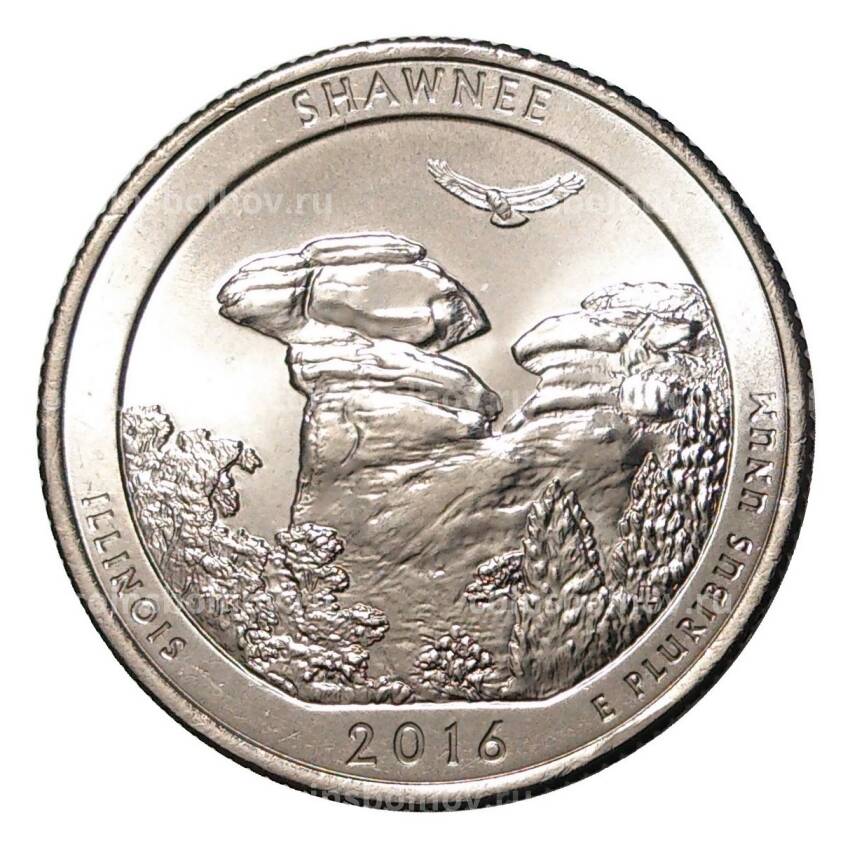 Монета 25 центов 2016 года P №31 Национальные парки - Национальный лес Шоуни