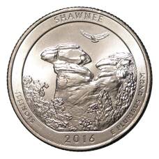 Монета 25 центов 2016 года D №31 Национальные парки - Национальный лес Шоуни (аверс)