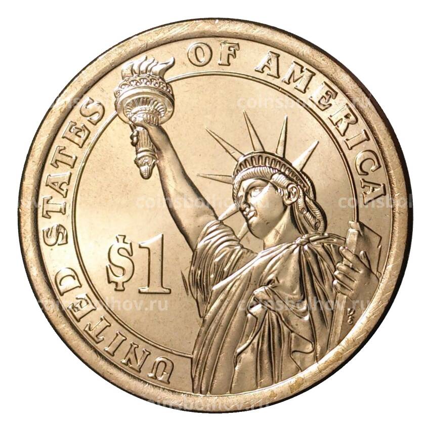 Монета 1 доллар 2016 года D 38-й президент США Джеральд Форд (вид 2)