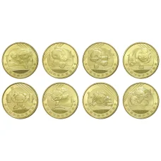 Набор из 8 монет 1 юань 2008 года «Олимпиада в Пекине» (аверс)