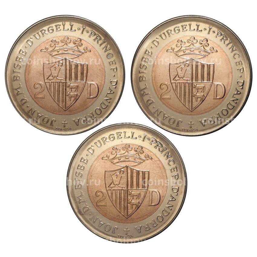 Набор монет 2 динера 1984 года Андорра - В подарочной коробке (вид 2)