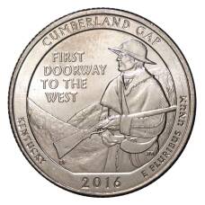 Монета 25 центов 2016 года P Национальные парки - №32 Национальный парк Камберленд-Гэп (аверс)