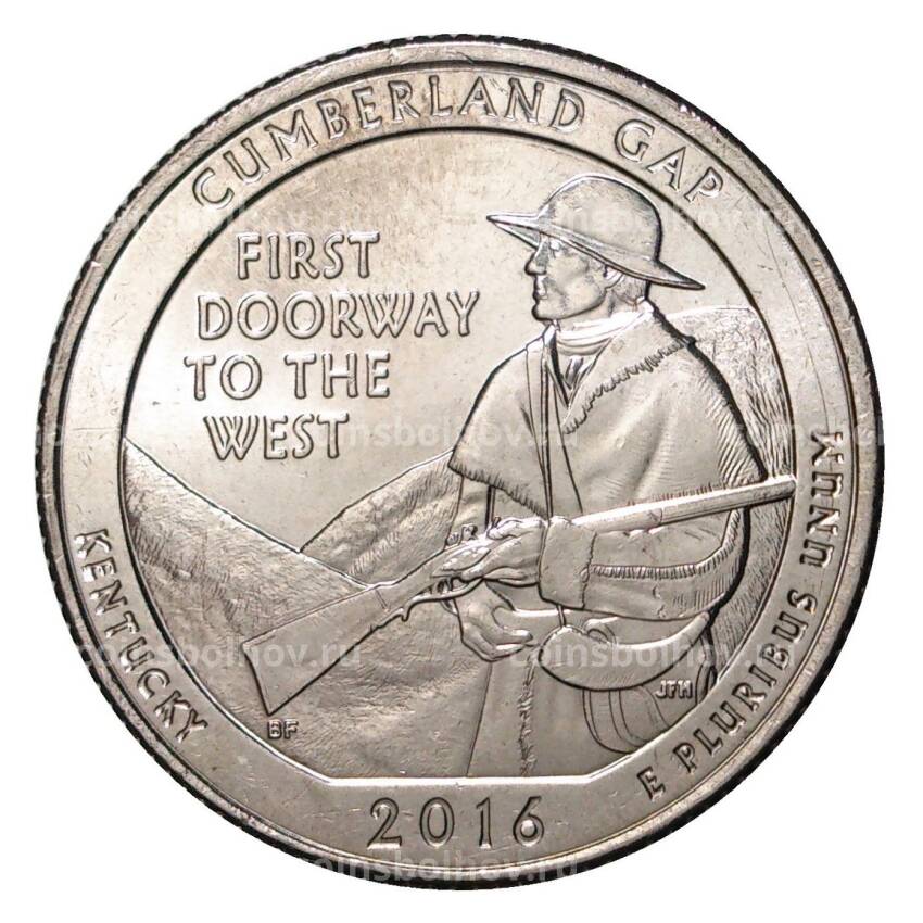 Монета 25 центов 2016 года P Национальные парки - №32 Национальный парк Камберленд-Гэп