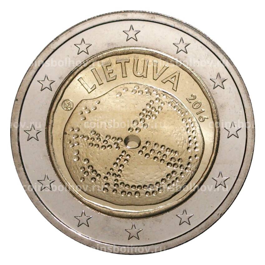 Монета 2 евро 2016 года Литва Балтийская культура
