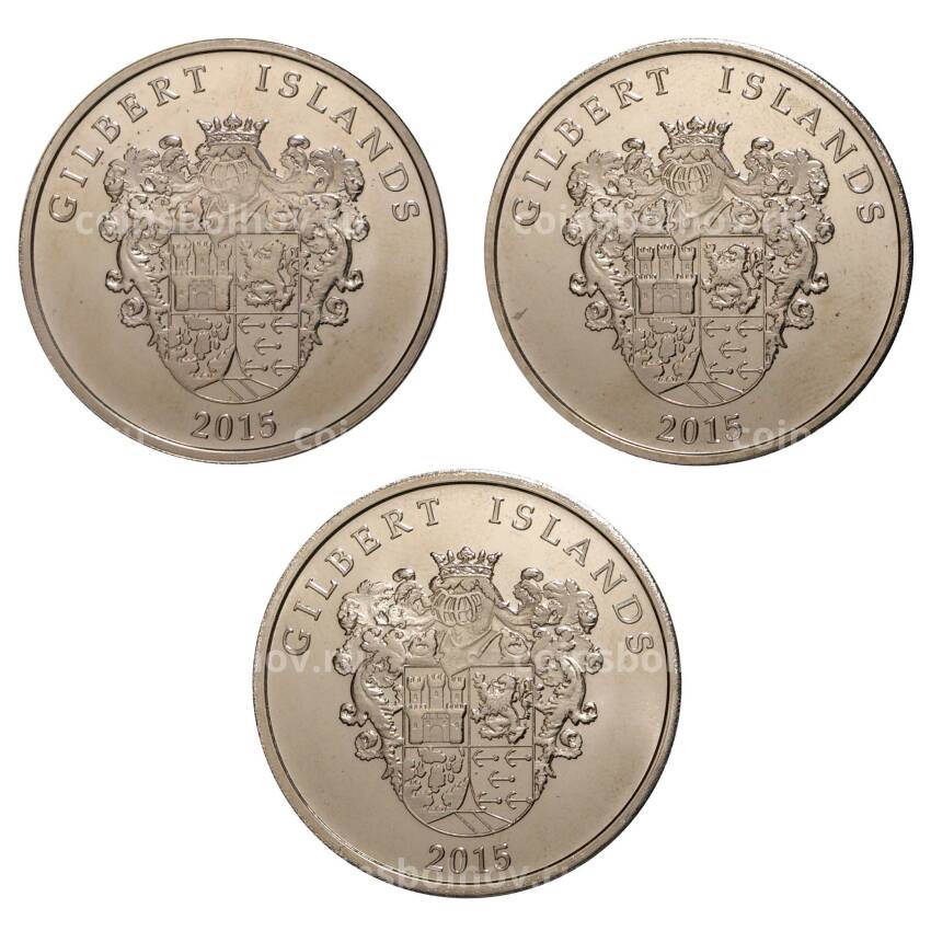 Набор монет 1 доллар 2015 года ''Корабли'' - Острова Гилберта (вид 2)