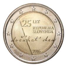 Монета 2 евро 2016 года 25 лет Словенской республике (аверс)