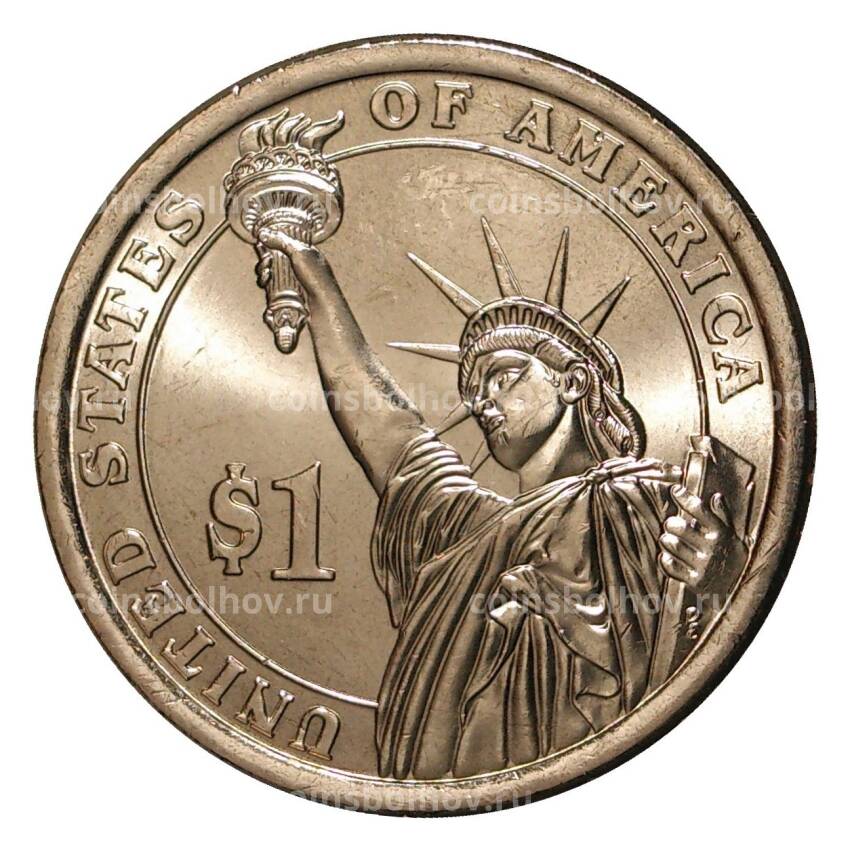 Монета 1 доллар 2016 года D 40-й президент США Рональд Рейган (вид 2)