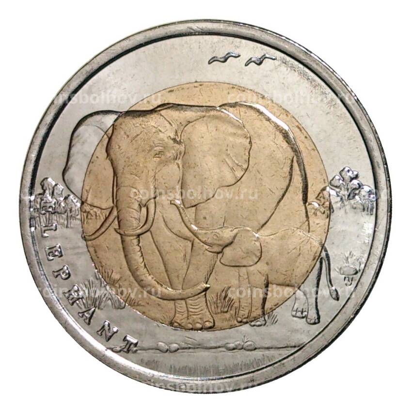 Монета 1 лира 2009 года Слон