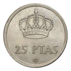 Монета 25 песет 1975 (78) года (аверс)