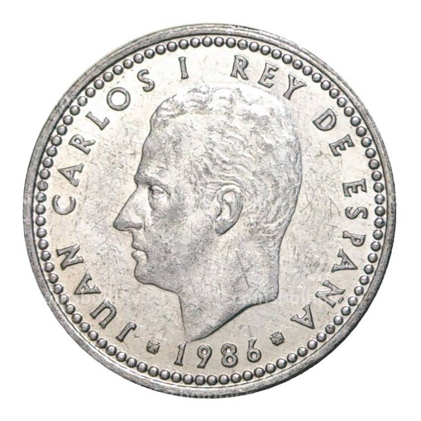 Монета 1 песета 1986 года Испания