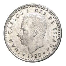 Монета 1 песета 1988 года (аверс)