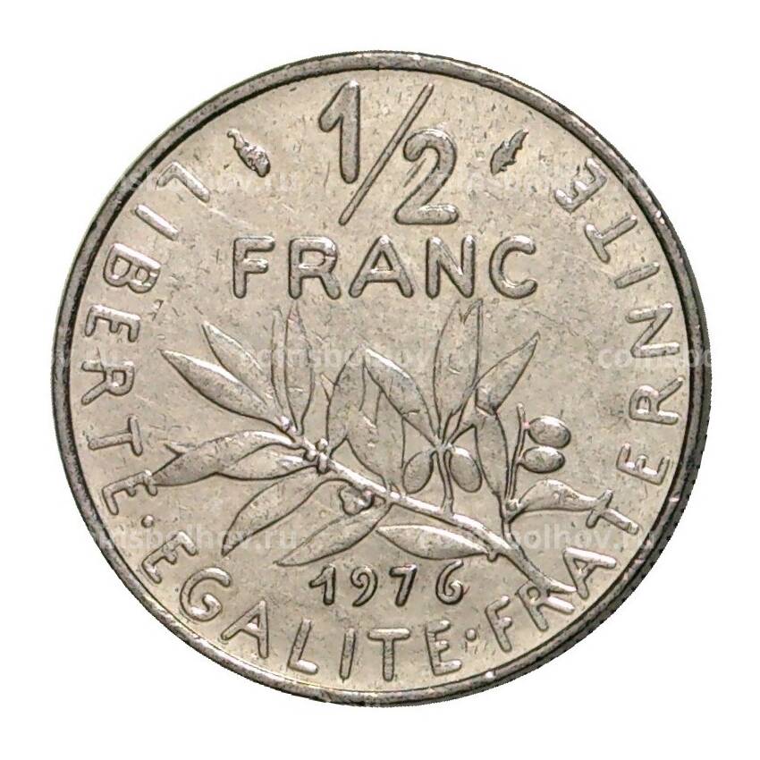 Монета 1/2 франка 1976 года