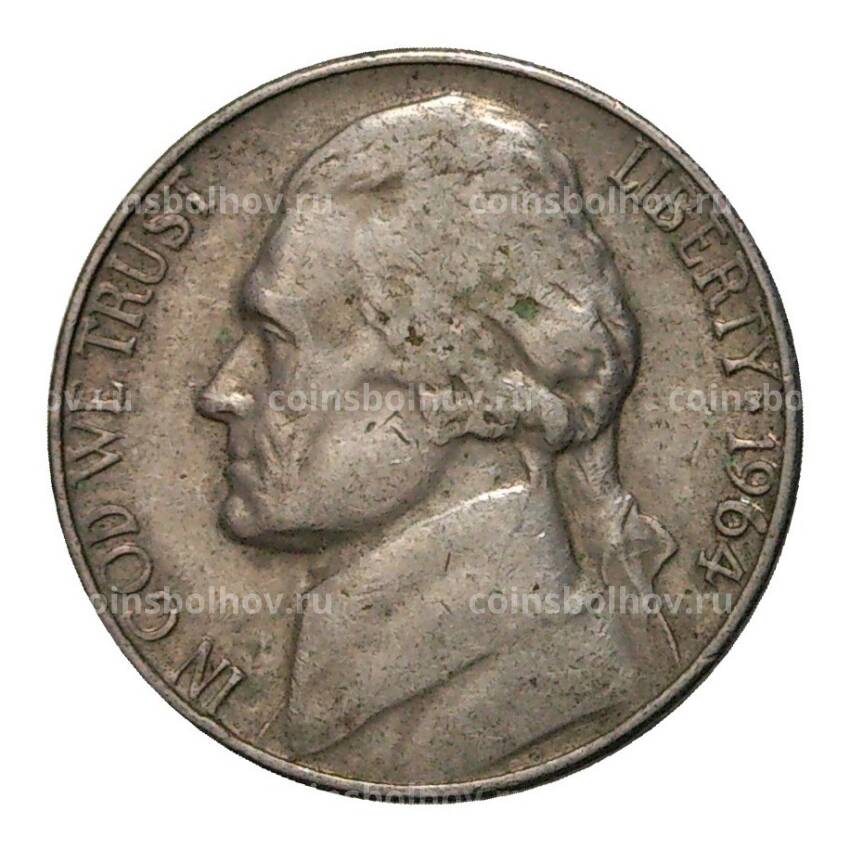 Монета 5 центов 1964 года D — США