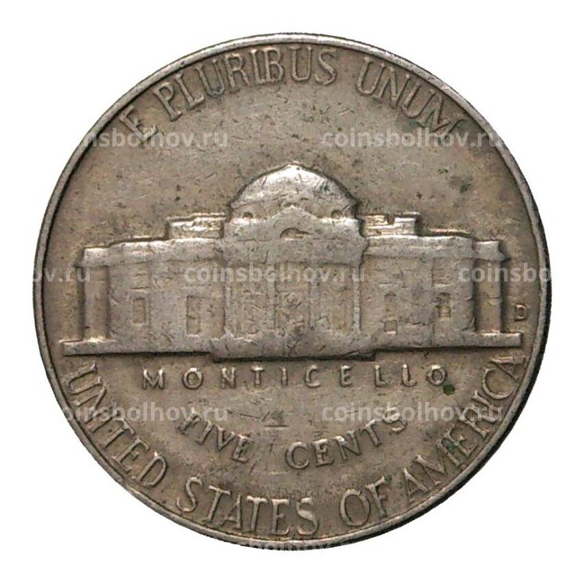 Монета 5 центов 1964 года D — США (вид 2)