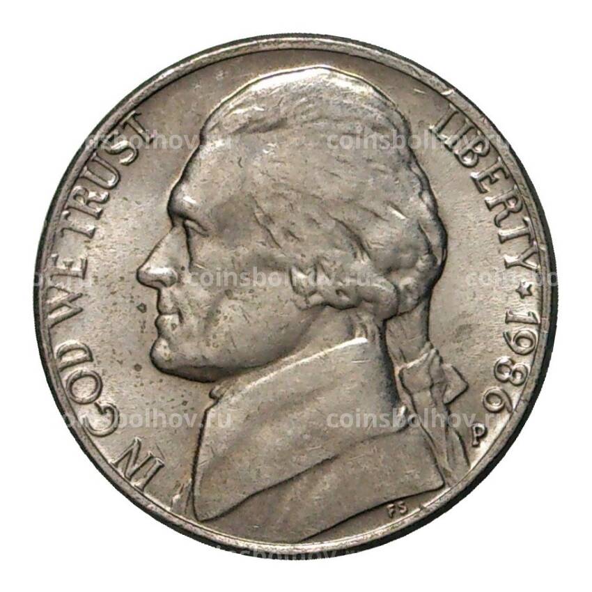 Монета 5 центов 1986 года P — США