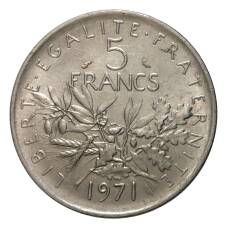 Монета 5 франков 1971 года Франция (аверс)
