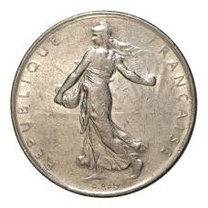 Монета 1 франк 1972 года (реверс)