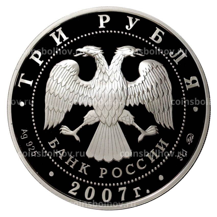 Монета 3 рубля 2007 года Год кабана (вид 2)