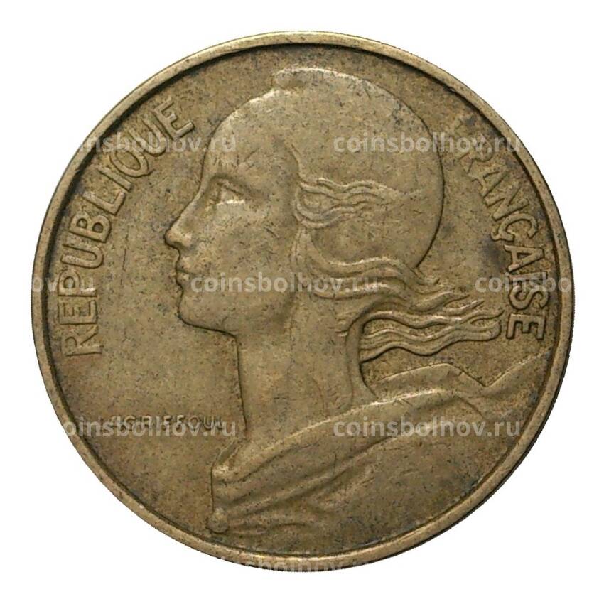 Монета 10 сантимов 1963 года (вид 2)