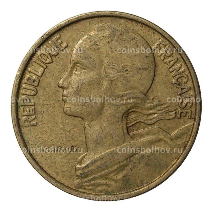 Монета 10 сантимов 1964 года (вид 2)
