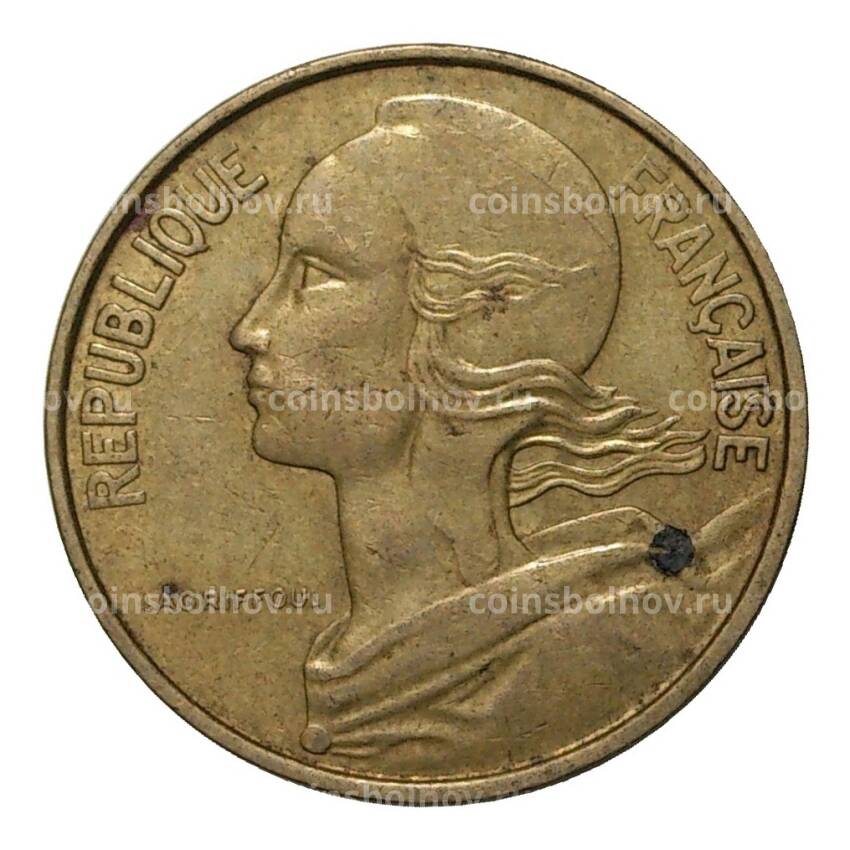 Монета 10 сантимов 1967 года (вид 2)