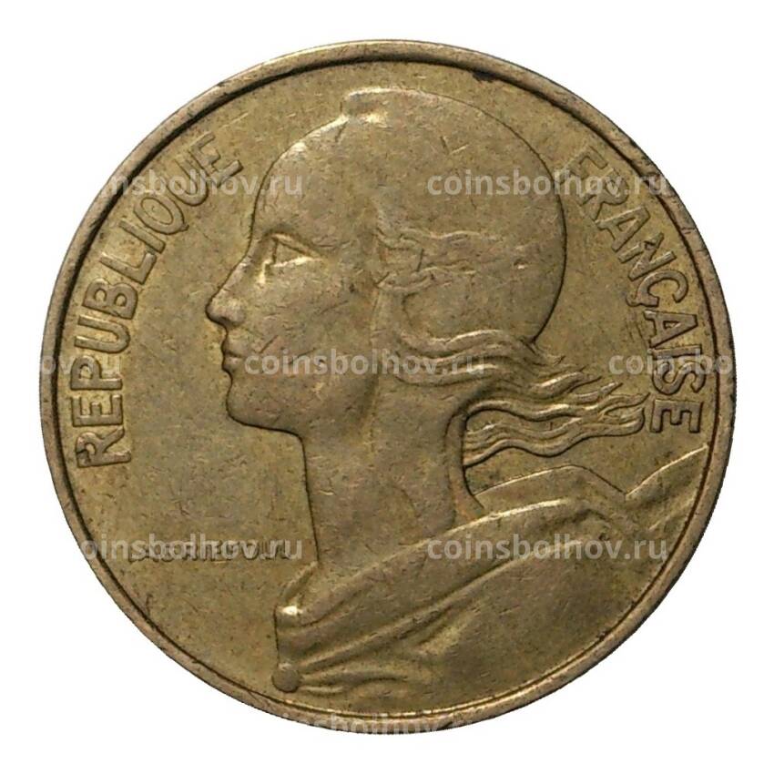 Монета 10 сантимов 1977 года (вид 2)
