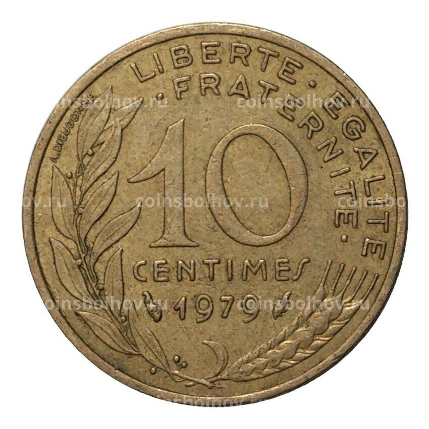 Монета 10 сантимов 1979 года