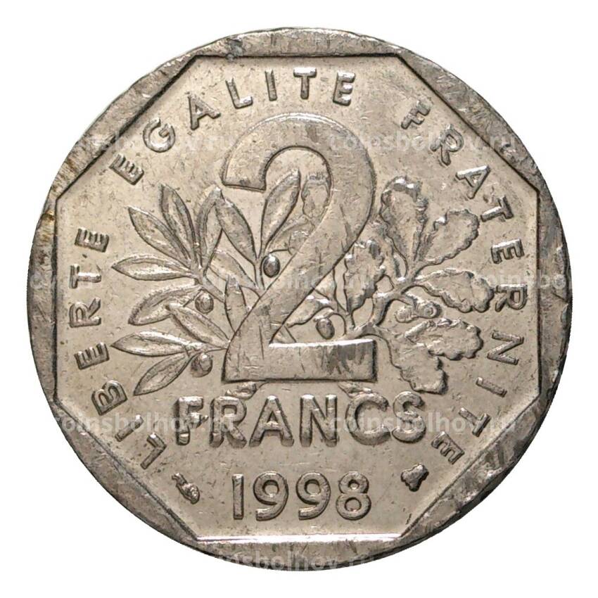 Монета 2 франка 1998 года Франция