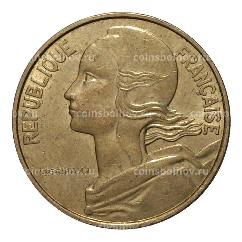 Монета 10 сантимов 1986 года (вид 2)