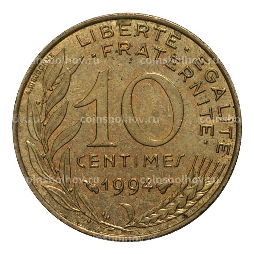 Монета 10 сантимов 1994 года