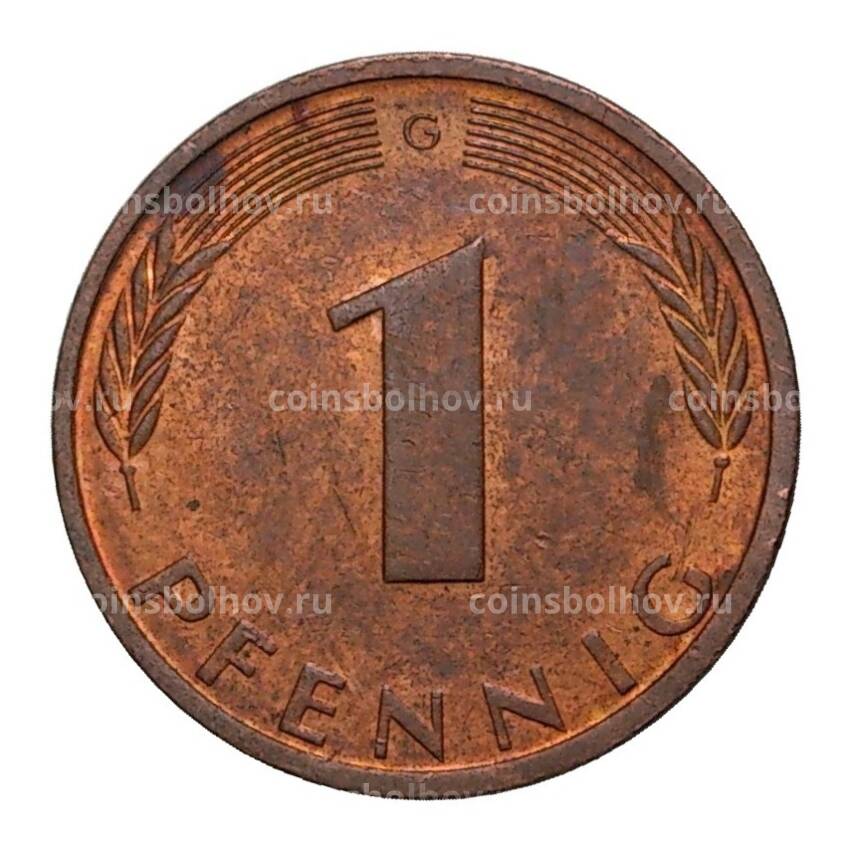 Монета 1 пфенниг 1974 года G (вид 2)
