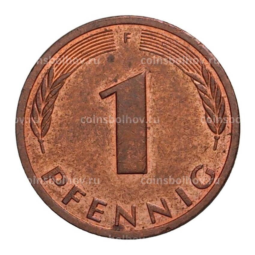 Монета 1 пфенниг 1990 года F (вид 2)