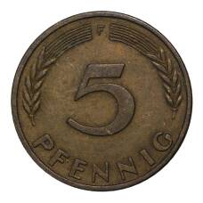 Монета 5 пфеннигов 1949 года F (реверс)