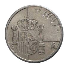 Монета 1 песета 1997 года (аверс)